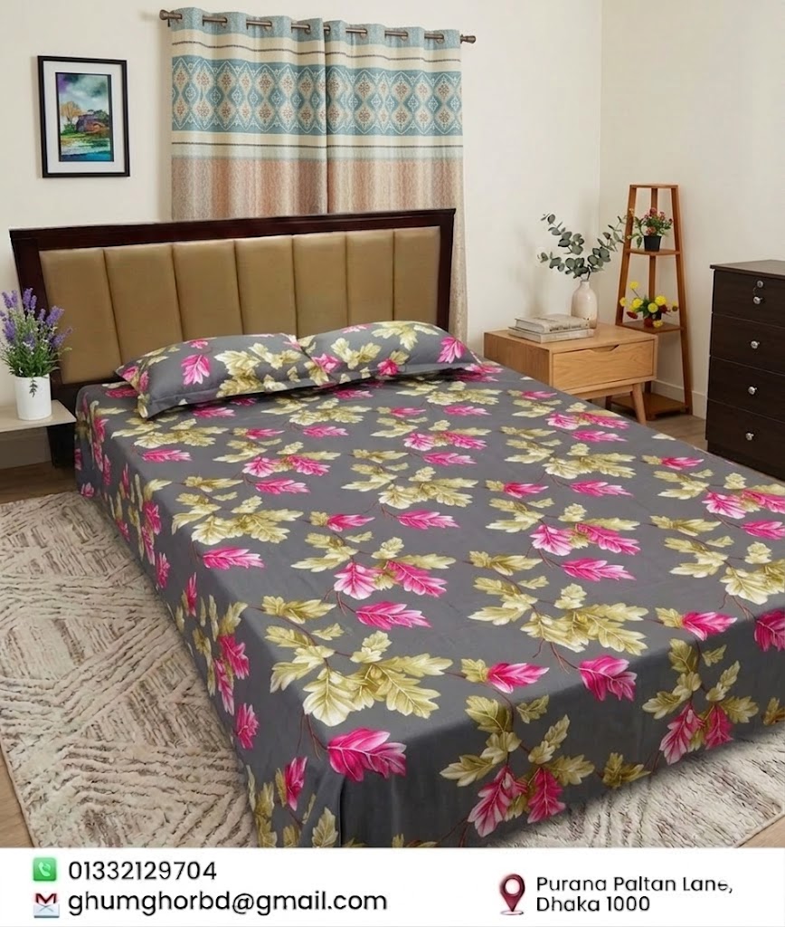 Premium Floral Cotton Bedsheet 95*96 inch